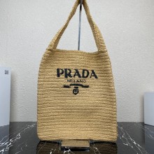 PRADA Crochet tote bag BEIGE 1BC182 2023