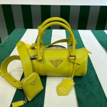 Prada Antique nappa leather handbag 1BA389 yellow 2023