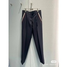 MIU MIU NAVY BLUE KID MOHAIR PANTS 2024
