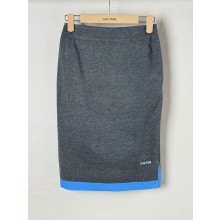 MIU MIU blue/grey Knit and poplin skirt 2025