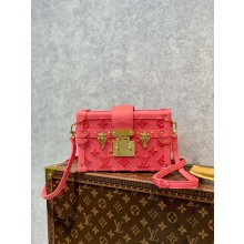 LOUIS VUITTON tufted calfskin leather Petite Malle handbag m20745 pink