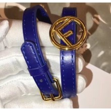 Fendi F Is Fendi Double-wrap Bracelet Blue with Adjustable Buckle