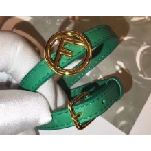 Fendi F Is Fendi Double-wrap Bracelet Green with Adjustable Buckle