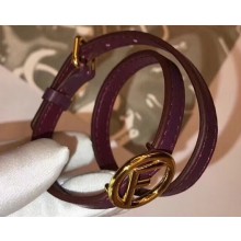 Fendi F Is Fendi Double-wrap Bracelet Burgundy with Adjustable Buckle