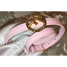 Fendi F Is Fendi Double-wrap Bracelet Pink with Adjustable Buckle
