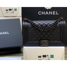 Chanel so black Le Boy Bag In caviar Leather (Original Quality)