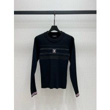 chanel BLACK KNIT TOP P78421 2024