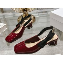 Dior Miss Dior Paris Slingback Pump Burgundy Patent Calfskin heel 4.5cm 1107-2024