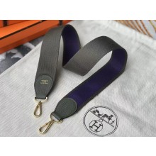 Hermes Wide Fabric Shoulder Strap Grey/Violet(GOLD)