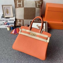 Hermes Birkin 30/35 Bag In Original togo Leather With Gold/Silver Hardware orange