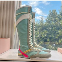 Miu Miu lace-up suede leather Riding Boots 01-2024 