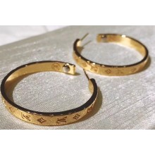 Louis Vuitton Nanogram Hoop Earrings M00220