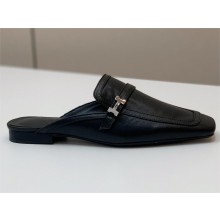 HERMES Groupie mule in leather black 2023