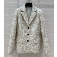 Dior jacket White Technical Jacquard with Gold-Tone Millefiori Motif 2025