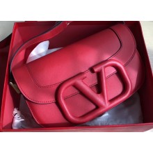 Valentino Supervee Calfskin Crossbody Large Bag Red 2020