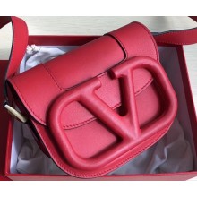 Valentino Supervee Calfskin Crossbody Small Bag Red 2020