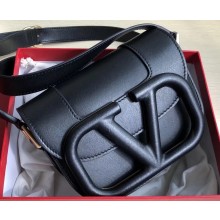 Valentino Supervee Calfskin Crossbody Small Bag Black 2020