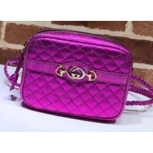 Gucci Laminated Leather Mini Shoulder Bag 534950 Fuchsia 2020