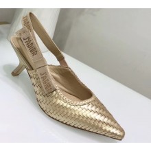 Dior Heel 6.5cm J'Adior Slingback Braided Pumps Gold 2020