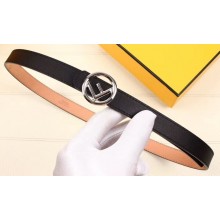 Fendi Width 2cm F is Fendi Logo Round Buckle Belt Black/Silver