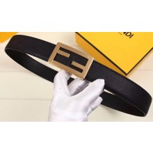 Fendi Width 3.5cm FF Stud Buckle Baguette Belt Black
