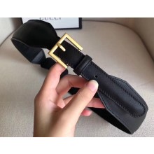 Gucci Leather Belt with Horsebit 600636 Black