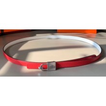 Hermes Width 1.3cm Romance Reversible Leather Belt Red/White
