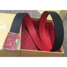 Christian Louboutin Width 3.5cm Ricky Belt Leather Black/Red 2020