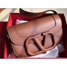 Valentino Supervee Calfskin Crossbody Large Bag Brown 2020