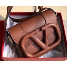 Valentino Supervee Calfskin Crossbody Small Bag Brown 2020