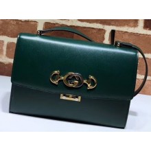 Gucci Zumi Smooth Leather Small Shoulder Bag 576388 Green