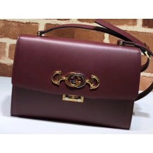 Gucci Zumi Smooth Leather Small Shoulder Bag 576388 Burgundy