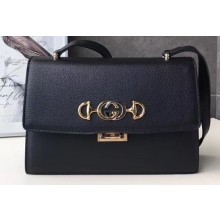 Gucci Zumi Grainy Leather Small Shoulder Bag 576388 Black