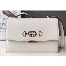 Gucci Zumi Grainy Leather Small Shoulder Bag 576388 White