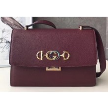 Gucci Zumi Grainy Leather Small Shoulder Bag 576388 Burgundy