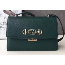 Gucci Zumi Grainy Leather Small Shoulder Bag 576388 Green