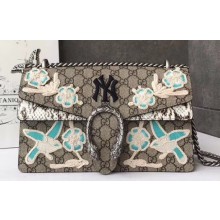 Gucci Dionysus Small Shoulder Bag 400249 GG Canvas Python/Embroidery