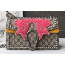 Gucci Dionysus Small Shoulder Bag 400249 GG Canvas Crystals Butterfly