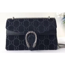 Gucci Dionysus Small Shoulder Bag 400249 Velvet Black