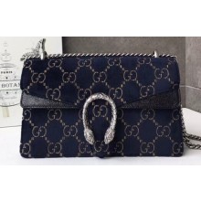 Gucci Dionysus Small Shoulder Bag 400249 Velvet Dark Blue