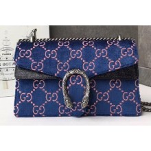 Gucci Dionysus Small Shoulder Bag 400249 Velvet Blue
