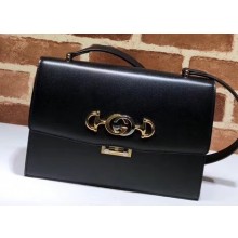 Gucci Zumi Smooth Leather Small Shoulder Bag 576388 Black