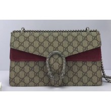 Gucci Dionysus Small Shoulder Bag 400249 GG Canvas Date Red