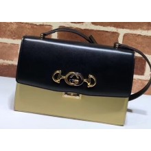 Gucci Zumi Smooth Leather Small Shoulder Bag 576388 Black/Beige