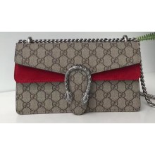 Gucci Dionysus Small Shoulder Bag 499623 GG Canvas Red