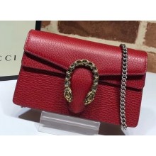 Gucci Dionysus Super Mini Shoulder Bag 476432 Leather Red