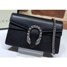 Gucci Dionysus Super Mini Shoulder Bag 476432 Leather Black