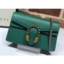 Gucci Dionysus Super Mini Shoulder Bag 476432 Leather Green