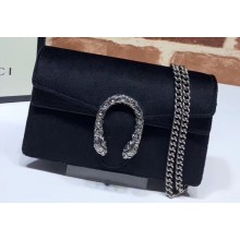 Gucci Dionysus Super Mini Shoulder Bag 476432 Suede Black