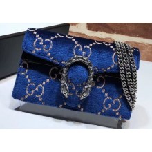 Gucci Dionysus Super Mini Shoulder Bag 476432 Velvet Blue